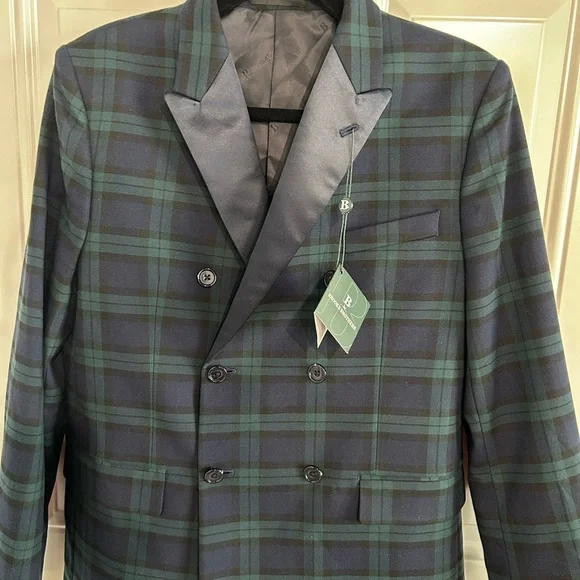 ✨NWT Brook Brother Plaid Double Breasted Blazer. Sz 18 - Picture 4 of 5